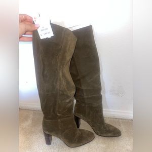 zara suede knee high boots
